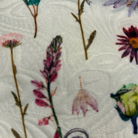 YUMI Sz 6 Jacket Snap Buttons Ruffles at Shoulders Floral Butterflies Textured - Picture 10 of 12